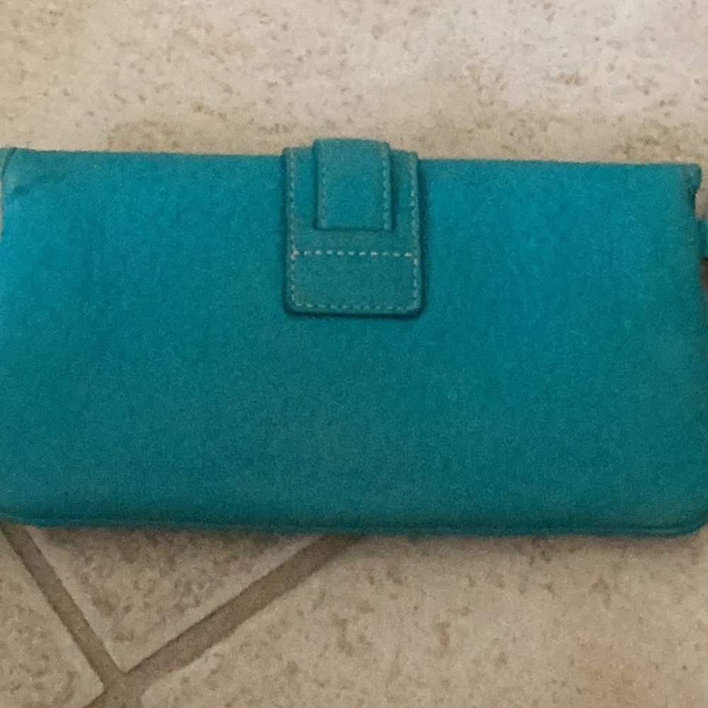 Coach leather wristlet, turquoise - Picture 6 of 6